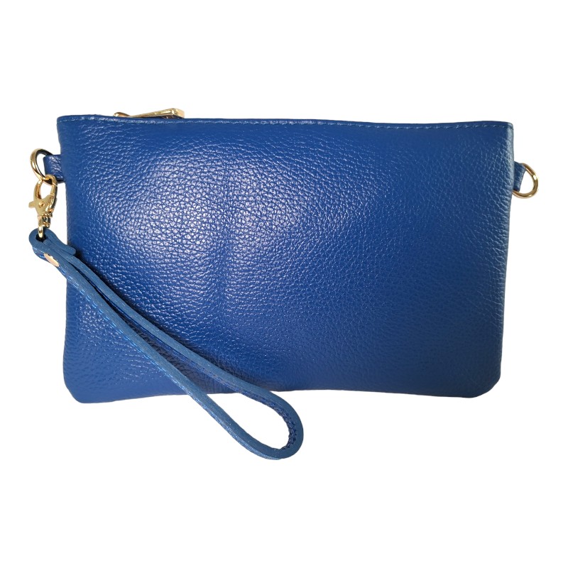 Malá modrá kožená kabelka AA00113