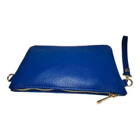 Malá modrá kožená kabelka AA00113